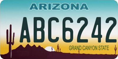 AZ license plate ABC6242