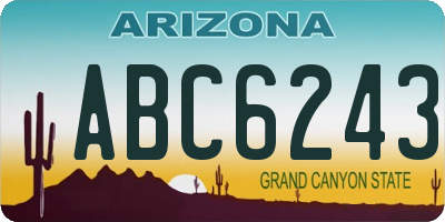 AZ license plate ABC6243