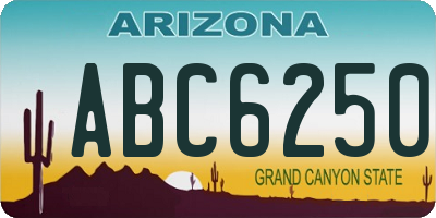 AZ license plate ABC6250