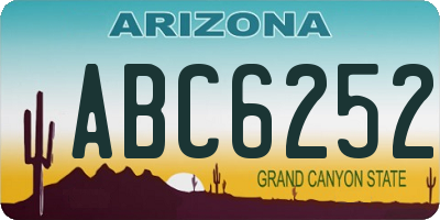 AZ license plate ABC6252