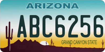AZ license plate ABC6256