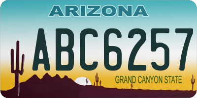 AZ license plate ABC6257