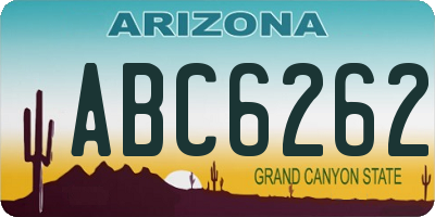 AZ license plate ABC6262