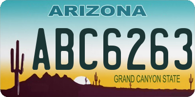AZ license plate ABC6263