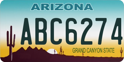 AZ license plate ABC6274