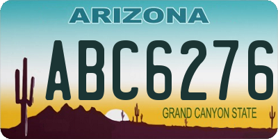 AZ license plate ABC6276