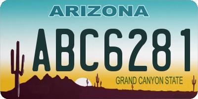 AZ license plate ABC6281