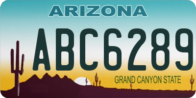 AZ license plate ABC6289