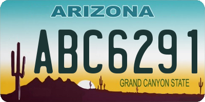AZ license plate ABC6291