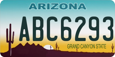 AZ license plate ABC6293