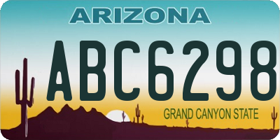 AZ license plate ABC6298