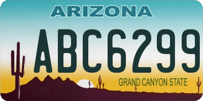 AZ license plate ABC6299