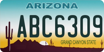 AZ license plate ABC6309