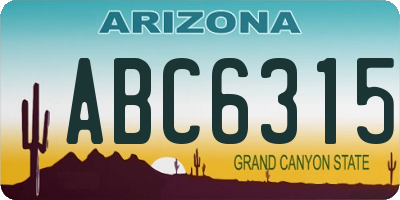 AZ license plate ABC6315