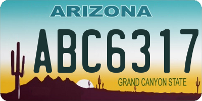 AZ license plate ABC6317