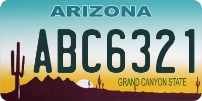 AZ license plate ABC6321