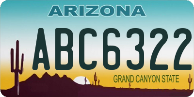 AZ license plate ABC6322