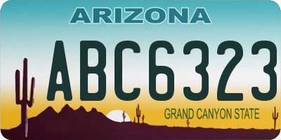 AZ license plate ABC6323
