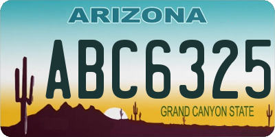 AZ license plate ABC6325