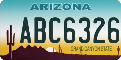 AZ license plate ABC6326