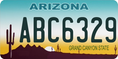 AZ license plate ABC6329