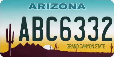 AZ license plate ABC6332