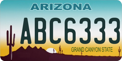 AZ license plate ABC6333