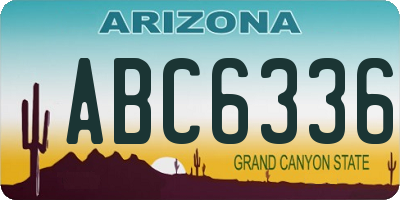 AZ license plate ABC6336