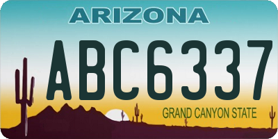 AZ license plate ABC6337