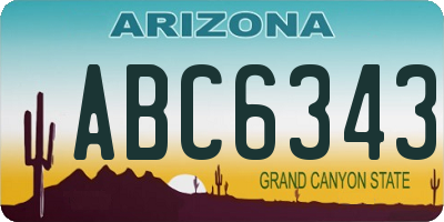 AZ license plate ABC6343