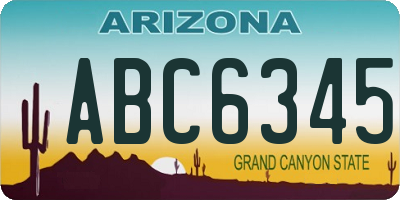 AZ license plate ABC6345