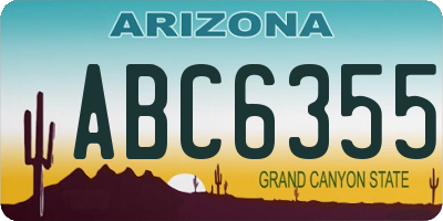 AZ license plate ABC6355