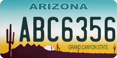 AZ license plate ABC6356