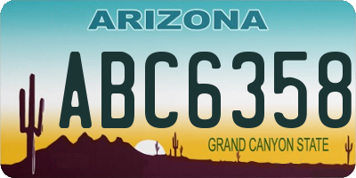 AZ license plate ABC6358