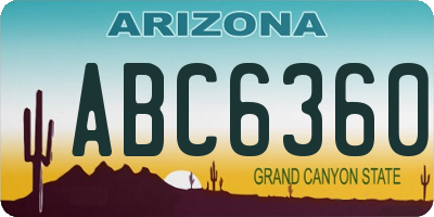 AZ license plate ABC6360