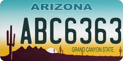 AZ license plate ABC6363