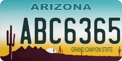 AZ license plate ABC6365