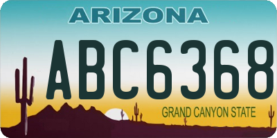 AZ license plate ABC6368