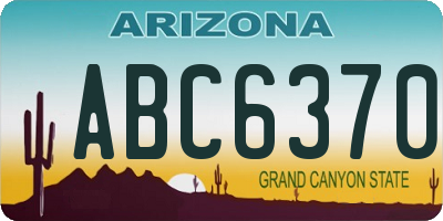 AZ license plate ABC6370