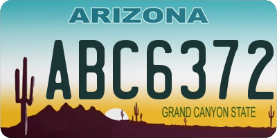 AZ license plate ABC6372