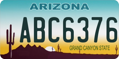 AZ license plate ABC6376