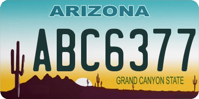 AZ license plate ABC6377