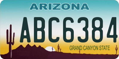 AZ license plate ABC6384
