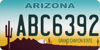 AZ license plate ABC6392