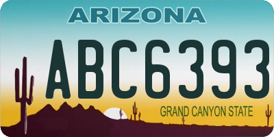 AZ license plate ABC6393