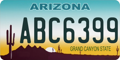 AZ license plate ABC6399