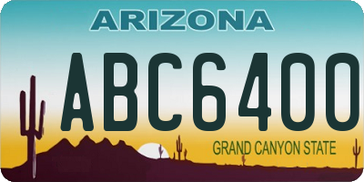 AZ license plate ABC6400