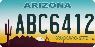 AZ license plate ABC6412