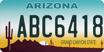 AZ license plate ABC6418