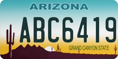 AZ license plate ABC6419